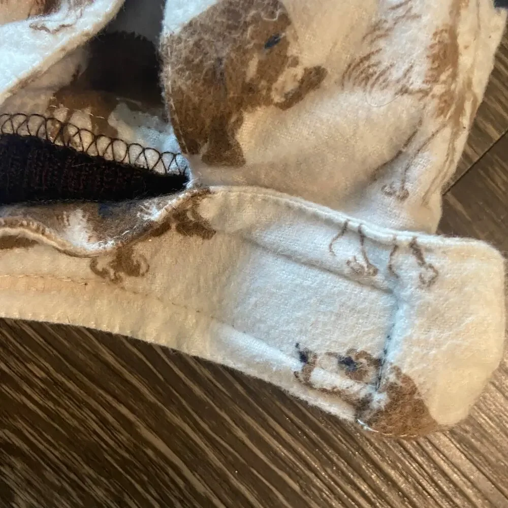 Doggie Duds Size Medium Brown & Cream Dog Print 100% Acrylic Collared Sweater